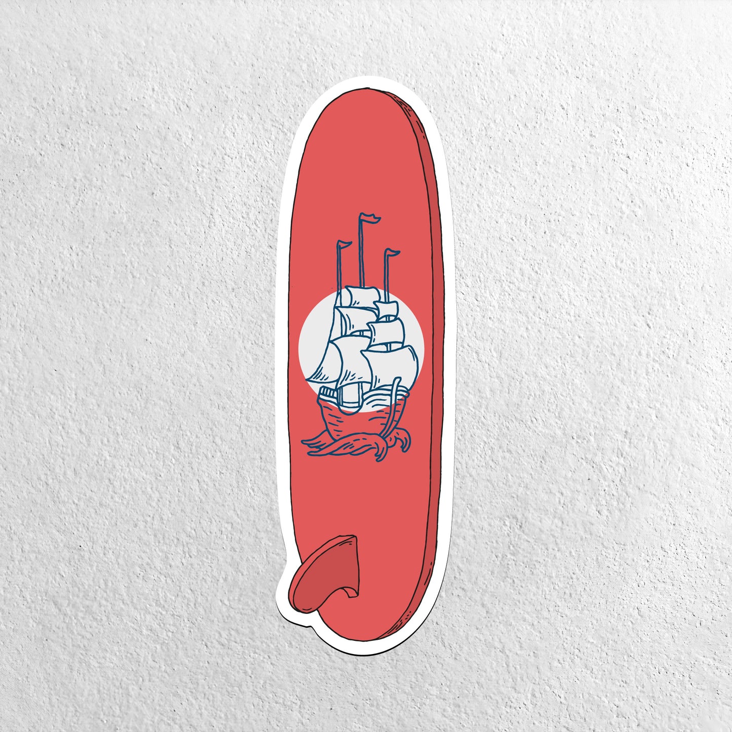Small Vinyl Sticker - Boat Surfer