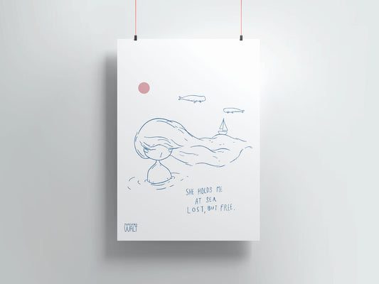 She holds me at Sea Print