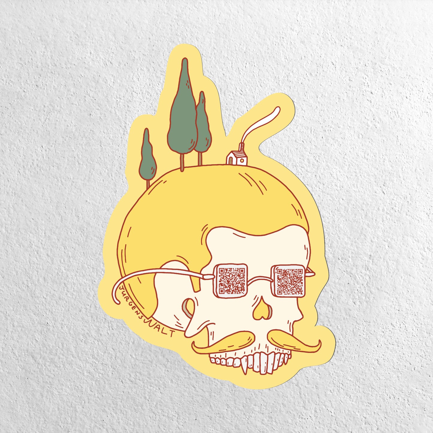 Large Vinyl Sticker - Skull Cap