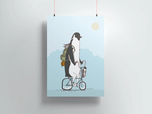 Butter & Sea – Cape Town Penguin Bicycle Art Print
